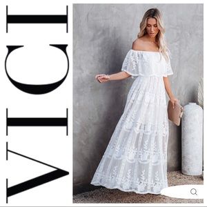 Vici Dolls White Lace Maxi Dress